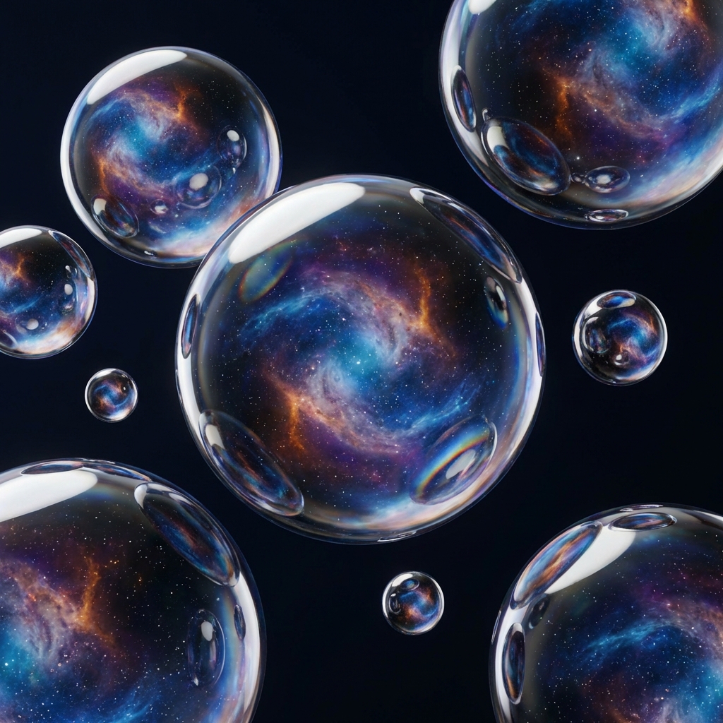 Floating Chrome Spheres